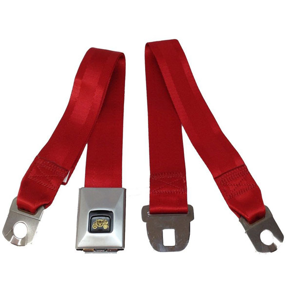 1967 Pontiac GTO/LeMans/Tempest DELUXE REAR LAP BELT W/ CHROME BUCKLE (RED) - EA | IN2435Z