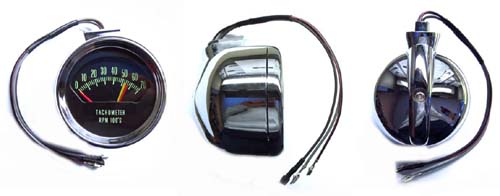 1966 Chevrolet Chevelle/Malibu KNEE KNOCKER TACH 7000 RPM - 5600 REDLINE (CHROME TACH HOUSING, LENS & TACH) | IN3387V