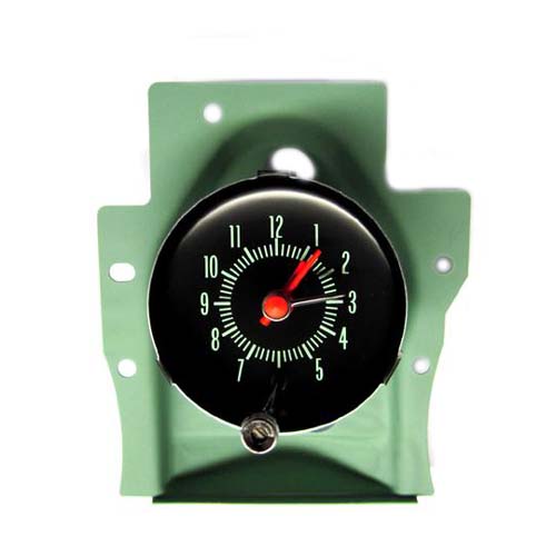 1969 Chevrolet Chevelle/Malibu DASH CLOCK (NEW) - FACTORY STYLE CLOCK HAS GREEN NUMBERS AND QUARTZ MOVEMENT | IN3401V