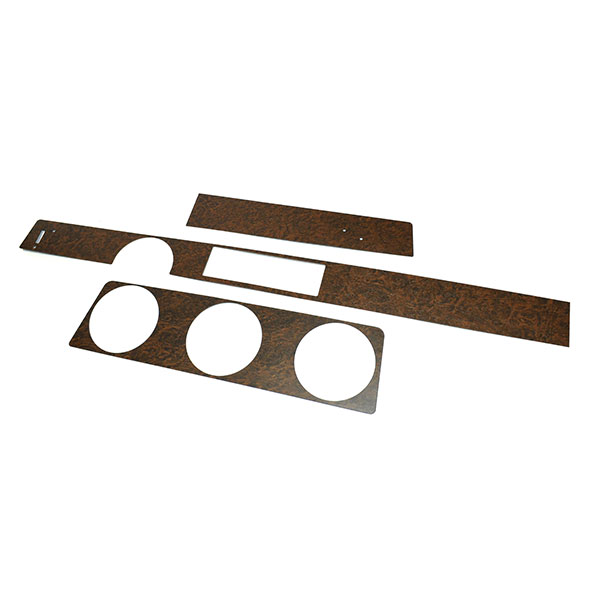 1970 Oldsmobile Cutlass/442/F85 DASH WOOD KIT WITH METAL BACKING - COUPE WITH RADIO DELETE (BURLWOOD) | IN3437T