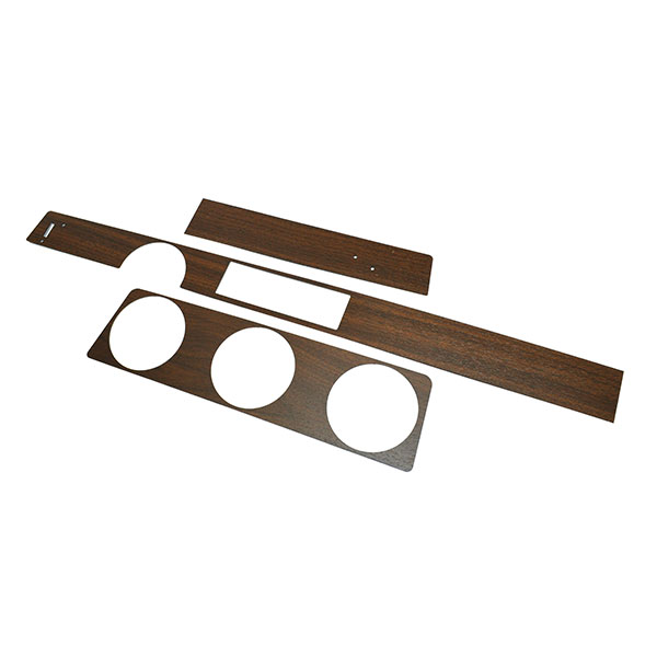 1971 Oldsmobile Cutlass/442/F85 DASH WOOD KIT WITH METAL BACKING - COUPE WITH RADIO DELETE (WALNUT) | IN3442T