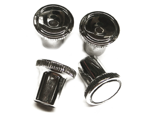 1968 Buick Skylark/GS/Regal/GN AIR DUCT KNOBS CHROME - 4 PIECES - THESE ARE THE SMALL KNOBS THAT HAVE A FLAT FACE AND ARE USED ON THE KICK PANEL AIR VENTS | IN3481Z