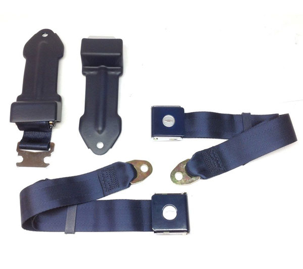1964 Chevrolet El Camino BOWTIE DARK BLUE LIFT LATCH OE STYLE FRONT SEAT BELT (PR) | IN52883C