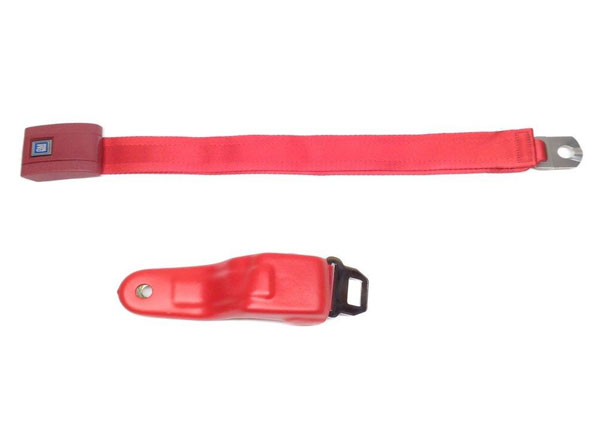 1969 Pontiac Firebird/TransAm STANDARD RED FRONT SEAT BELT WITH RETRACTOR - EA | IN5323F