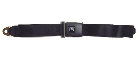 1970 Pontiac GTO/LeMans/Tempest GM LAP SEAT BELT (BLACK WITH BLACK TEXTURED PLASTIC & STAINLESS BUCKLE WITH BLACK GM MARK OF EXCELLENCE BUTTON - 102LBLK) - EACH | IN6461Z