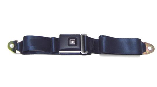 1970 Buick Skylark/GS/Regal/GN GM LAP SEAT BELT (NAVY BLUE WITH NAVY BLUE TEXTURED PLASTIC & STAINLESS BUCKLE WITH BLACK GM MARK OF EXCELLENCE BUTTON - 103LBLK) - EACH | IN6465Z