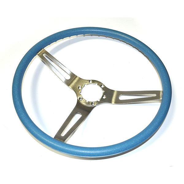 1971 Chevrolet Monte Carlo 3 SPOKE CUSHION GRIP BARE STEERING WHEEL 14 INCH - LIGHT BLUE | ST12732C