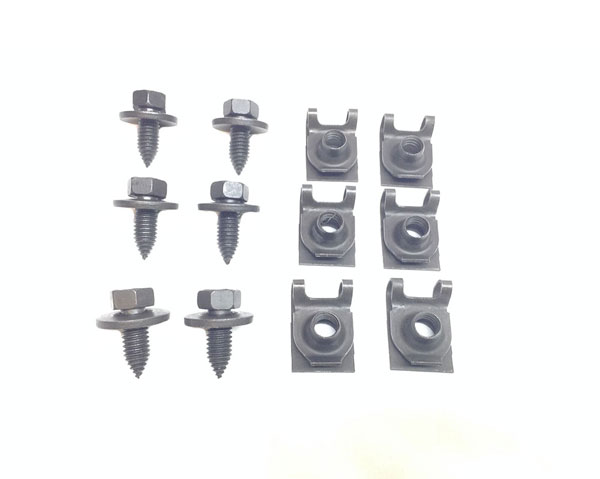 1971 Chevrolet Nova/Chevy II REAR SPRING POCKET MOUNTING SET - USED TO MOUNT THE FRONT SPRING EYE POCKET FOR THE REAR LEAF SPRINGS: INCLUDES 6 CLIPS & 6 BOLTS (1 KIT NEEDED) - KIT | SU6410Z