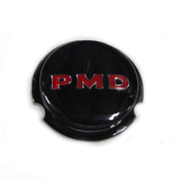 1977 Pontiac Grand Prix 69-UP BLACK PMD CENTER CAP INSERT ONLY (BLACK BACKGROUND WITH RED WRITING) - EA | WT4056G