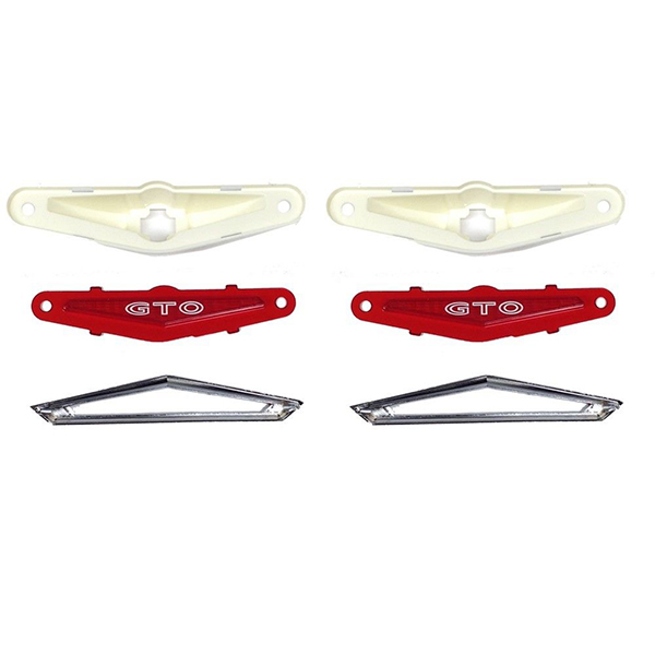1969 Pontiac GTO/LeMans/Tempest SIDE MARKER LAMP LENS ASSEMBLY LENS & HOUSING WITH CHROME BEZEL - PR | XL1003G