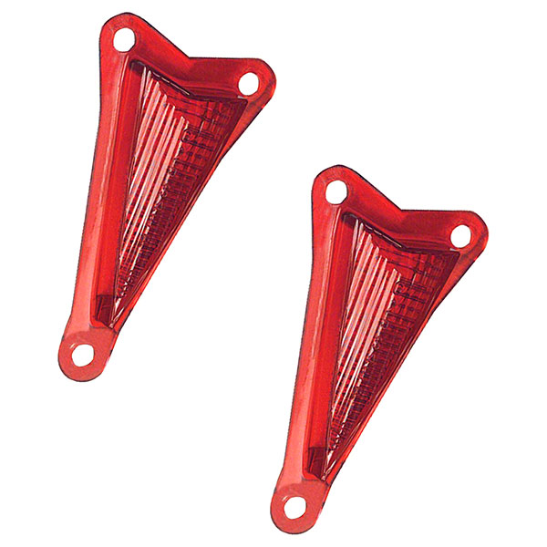 1968 Pontiac Full Size REAR QUARTER PANEL LENS (V-SHAPED RED) - PAIR | XL3897F