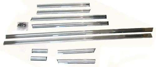 1967 Chevrolet Nova/Chevy II SUPER SPORT SS LOWER BODY MOLDING SET - NEW FACTORY STYLE LOWER BODY MOLDING SET WITH HARDWARE. THESE SHOW QUALITY MOLDINGS ARE MADE OF ALUMINUM AND INCLUDE 40 MOUNTING STUDS TO INSTALL | XP11058N
