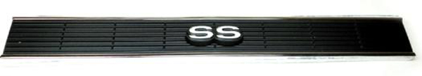 1972 Chevrolet Nova/Chevy II SS REAR CHROME & BLACK PANEL WITH EMBLEM - OEM DIECAST NEW SHOW QUALITY (THIS PANEL MOUNTS BETWEEN TAIL LAMPS AND IS MADE OUT OF DIECAST LIKE THE OEM ) | XP5120N