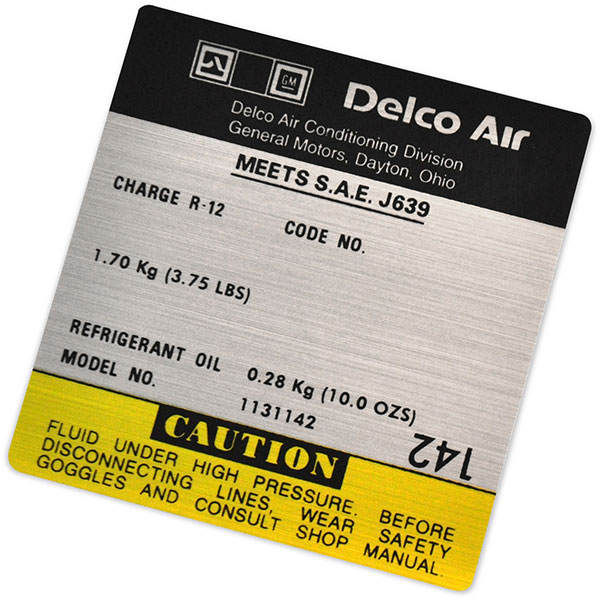 1979 Pontiac Firebird/TransAm FIREBIRD 6.6 DELCO COMPRESSOR DECAL GM 1131142 EACH | DT0818