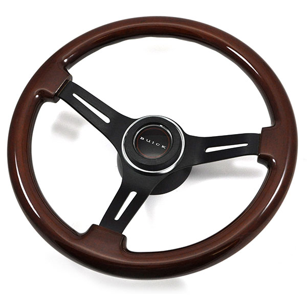 1987 Buick Skylark/GS/Regal/GN AFTERMARKET STEERING WHEEL KIT (WOOD WHEEL WITH BLACK ANODIZED SPOKES, 14'' OUTSIDE DIAMETER) | ST6475S