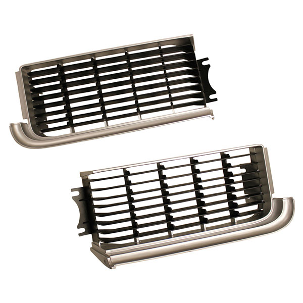 1969 Oldsmobile Cutlass/442/F85 442 GRILLES; BLACK/SILVER; PAIR | GH2705T