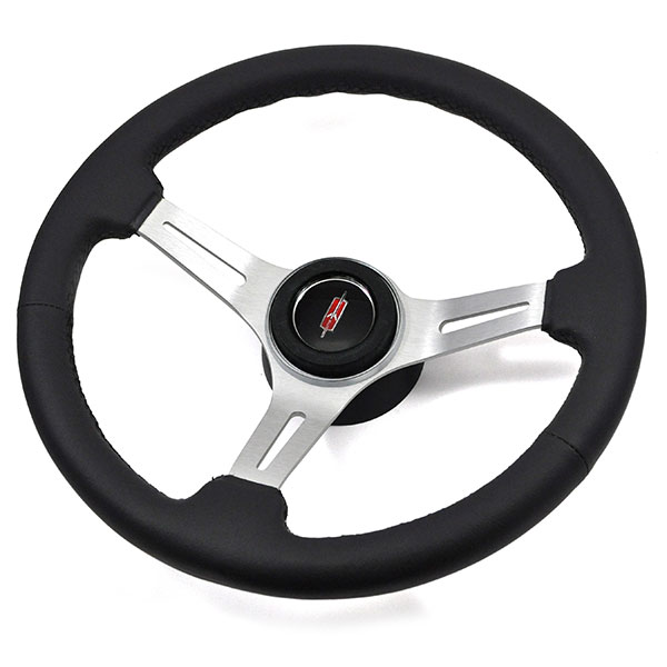 1988 Oldsmobile Full Size AFTERMARKET STEERING WHEEL KIT (BLACK LEATHER WHEEL WITH BRUSHED SILVER SPOKES, 14 | ST3225T