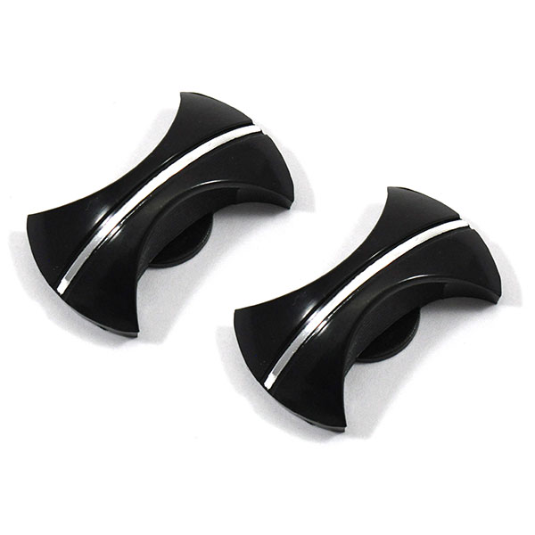 1968 Oldsmobile Full Size RADIO OUTER KNOBS BLACK WITH CHROME STRIP - PR | RD2307T