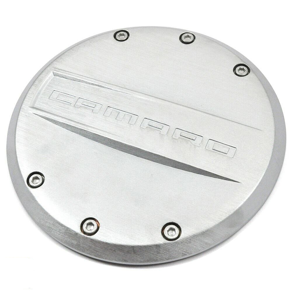 2011 Chevrolet Camaro GAS DOOR COVER WITH CAMARO LOGO (SATIN SILVER; DIECAST METAL) GM 92212671 | 92212671
