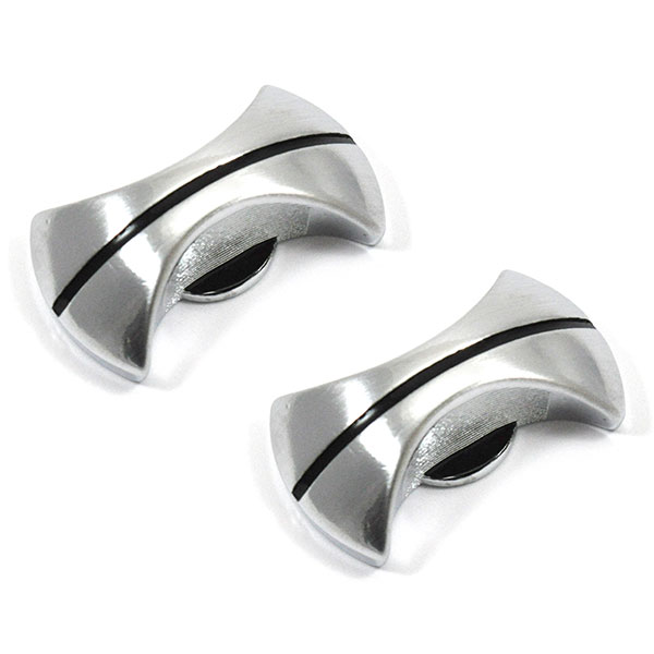 1968 Oldsmobile Full Size RADIO OUTER KNOBS CHROME WITH BLACK STRIP - PAIR | RD2308T