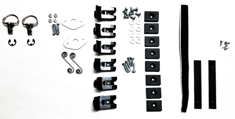 1973 Cadillac Cars CONVERTIBLE PARADE BOOT HARDWARE KIT (INCLUDES - CLIPS, BUMPERS, VELCRO, HANDLES, ESCUTCHEONS & INSTRUCTIONS) | CV10811P