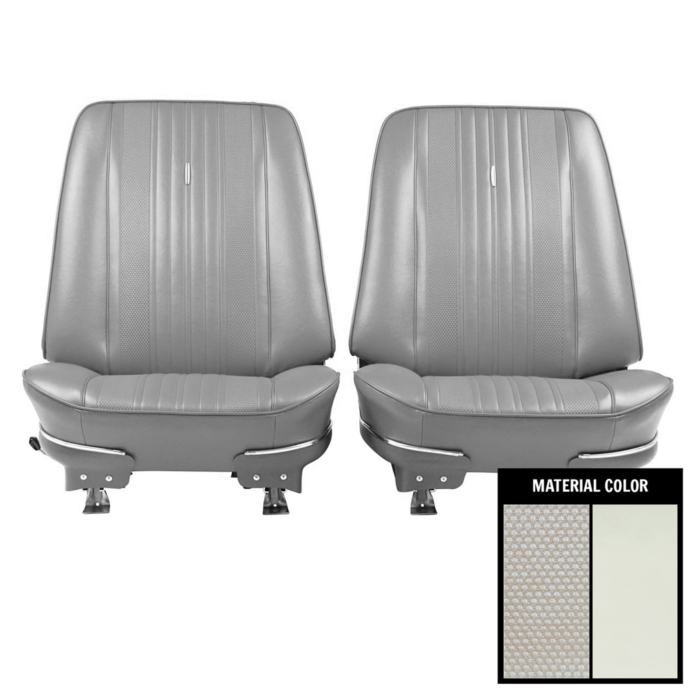 1970 Chevrolet Chevelle/Malibu PRE-ASSEMBLED BUCKET SEATS IN WHITE - PAIR | IN11139V