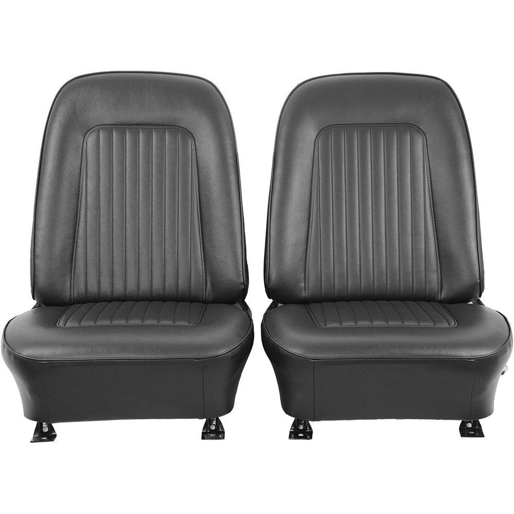 1967 Chevrolet Camaro PRE-ASSEMBLED STANDARD BUCKET SEATS IN BLACK - PAIR | IN10394F