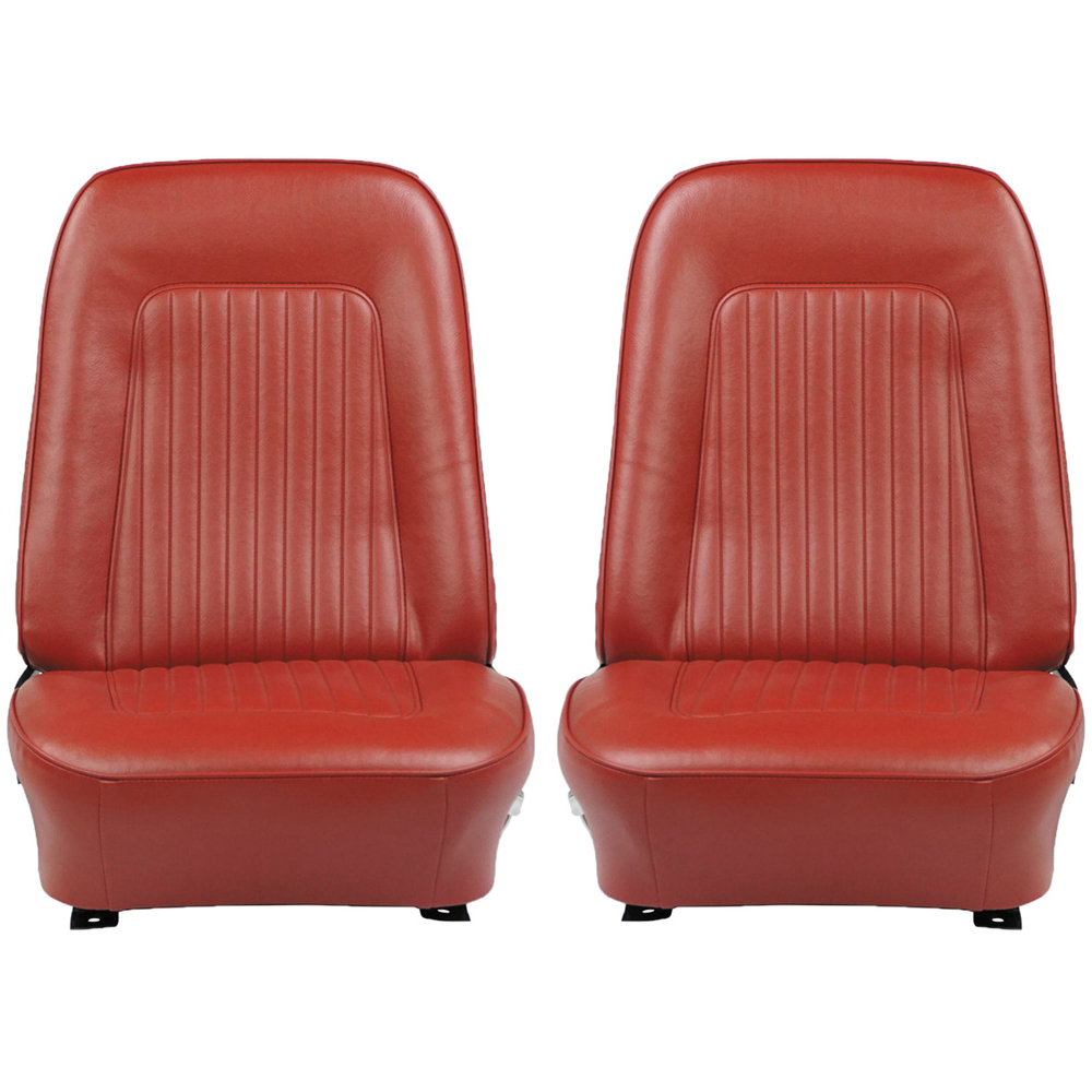 1967 Chevrolet Camaro PRE-ASSEMBLED STANDARD BUCKET SEATS IN RED - PAIR | IN10397F
