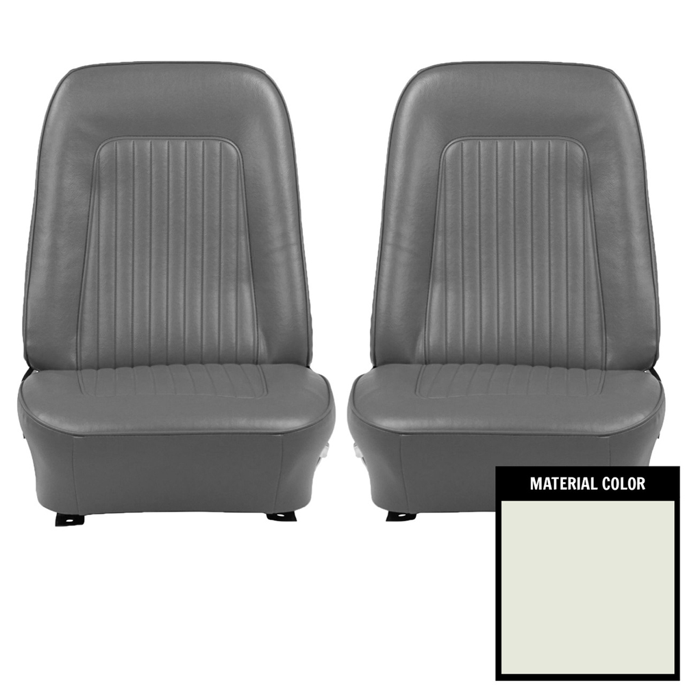 1968 Chevrolet Camaro PRE-ASSEMBLED STANDARD BUCKET SEATS IN WHITE - PAIR | IN10408F