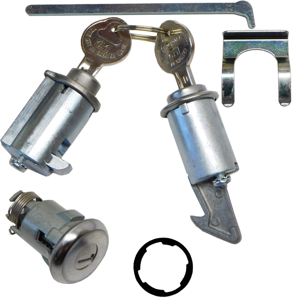 1965 Chevrolet Impala/Caprice/Bel Air CONSOLE, GLOVE & TRUNK LOCK KIT (ORIGINAL KEYS) PY174AGA | KL1744P