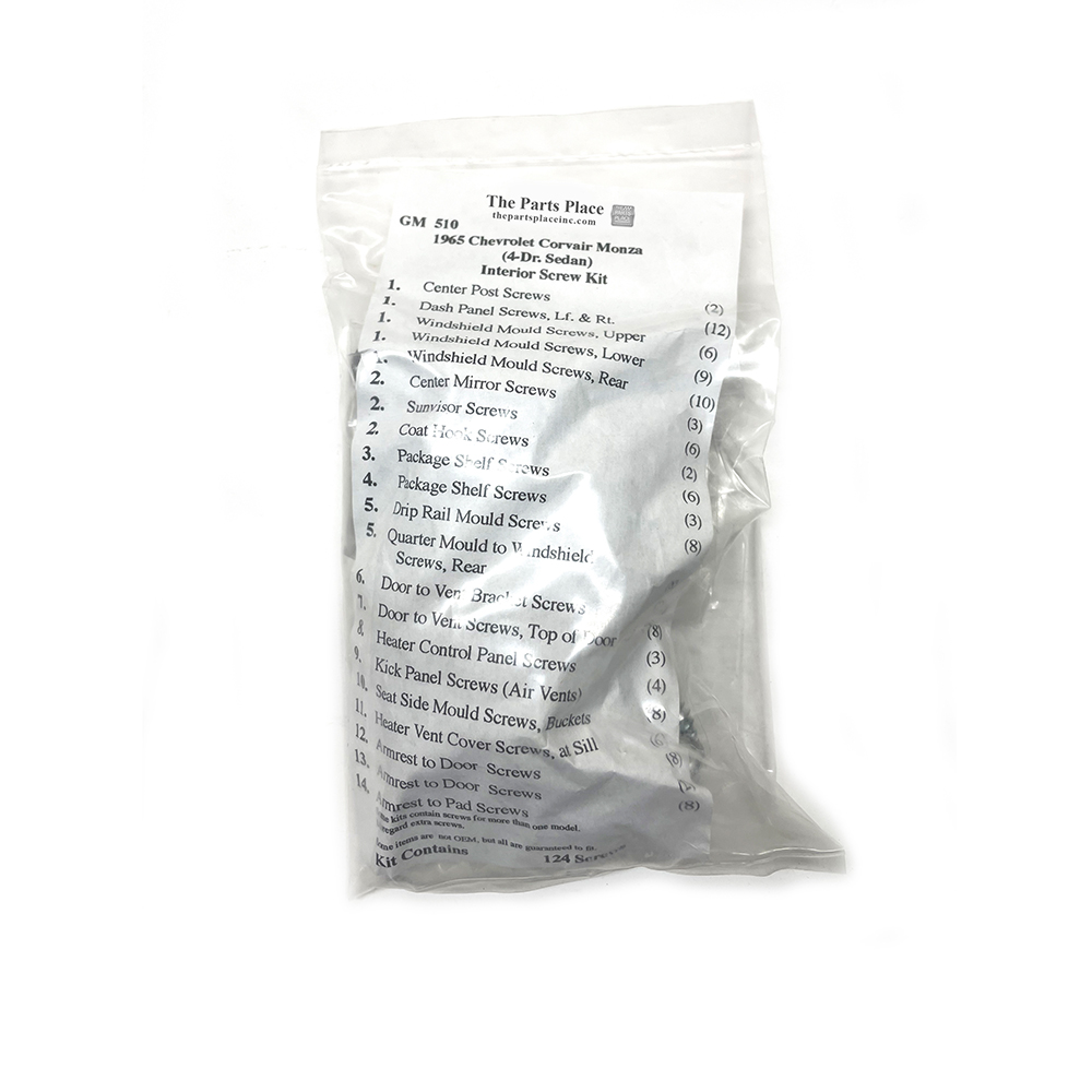 1965 Chevrolet Corvair INTERIOR SCREW KIT FOR CORVAIR MONZA (510) | GM510
