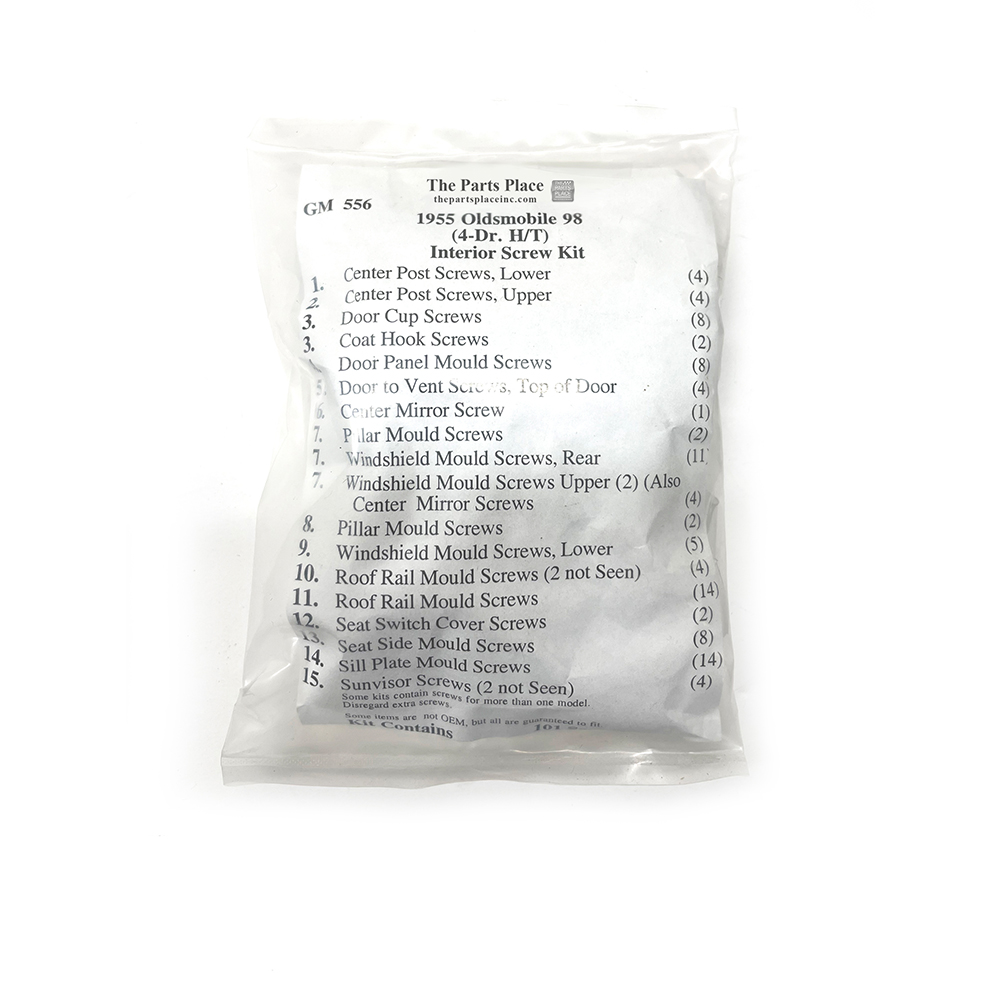 1955 Oldsmobile Full Size INTERIOR SCREW KIT FOR OLDSMOBILE 98 4DR H/T (556) | GM556