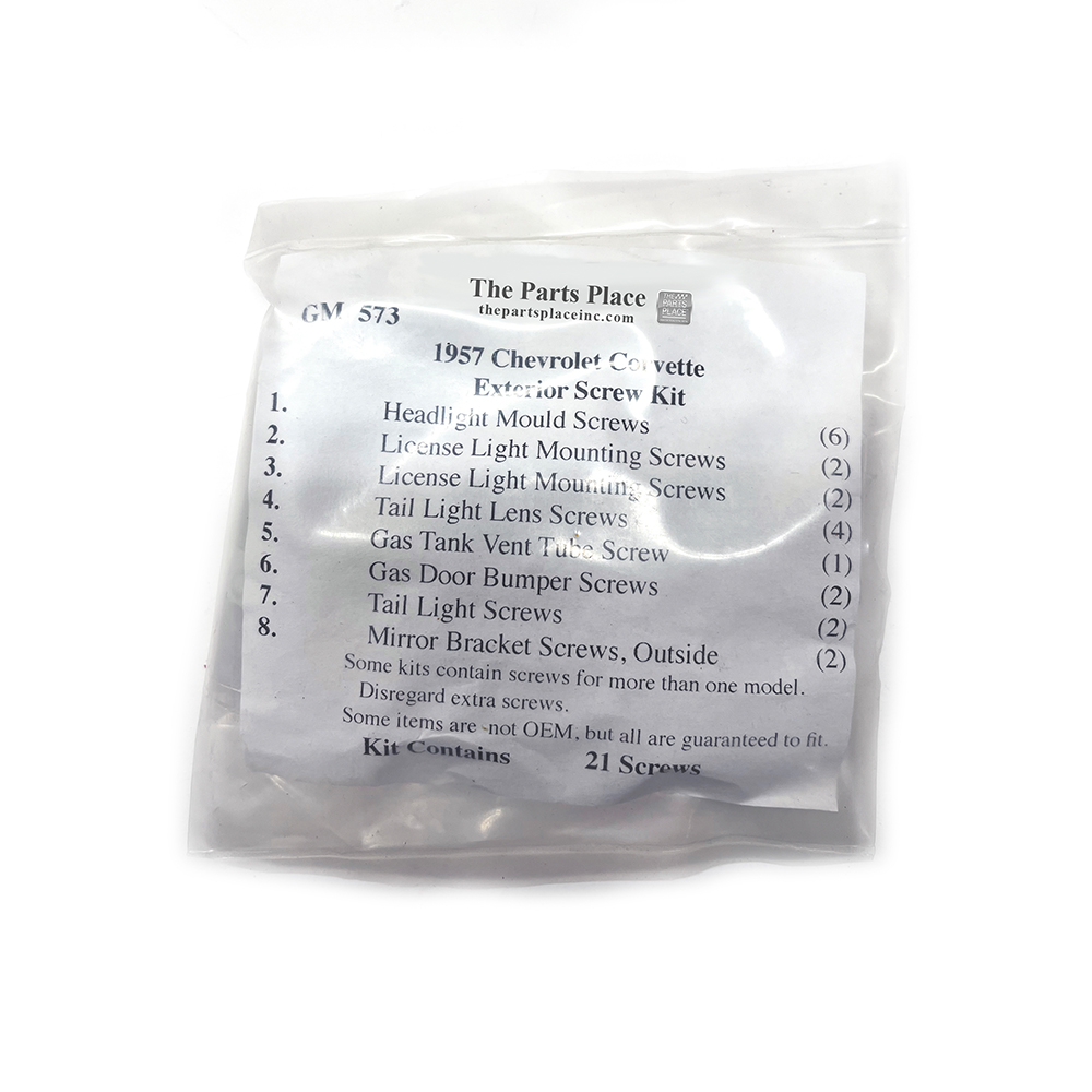 1957 Chevrolet Corvette EXTERIOR SCREW KIT FOR CHEVROLET CORVETTE (573) | GM573