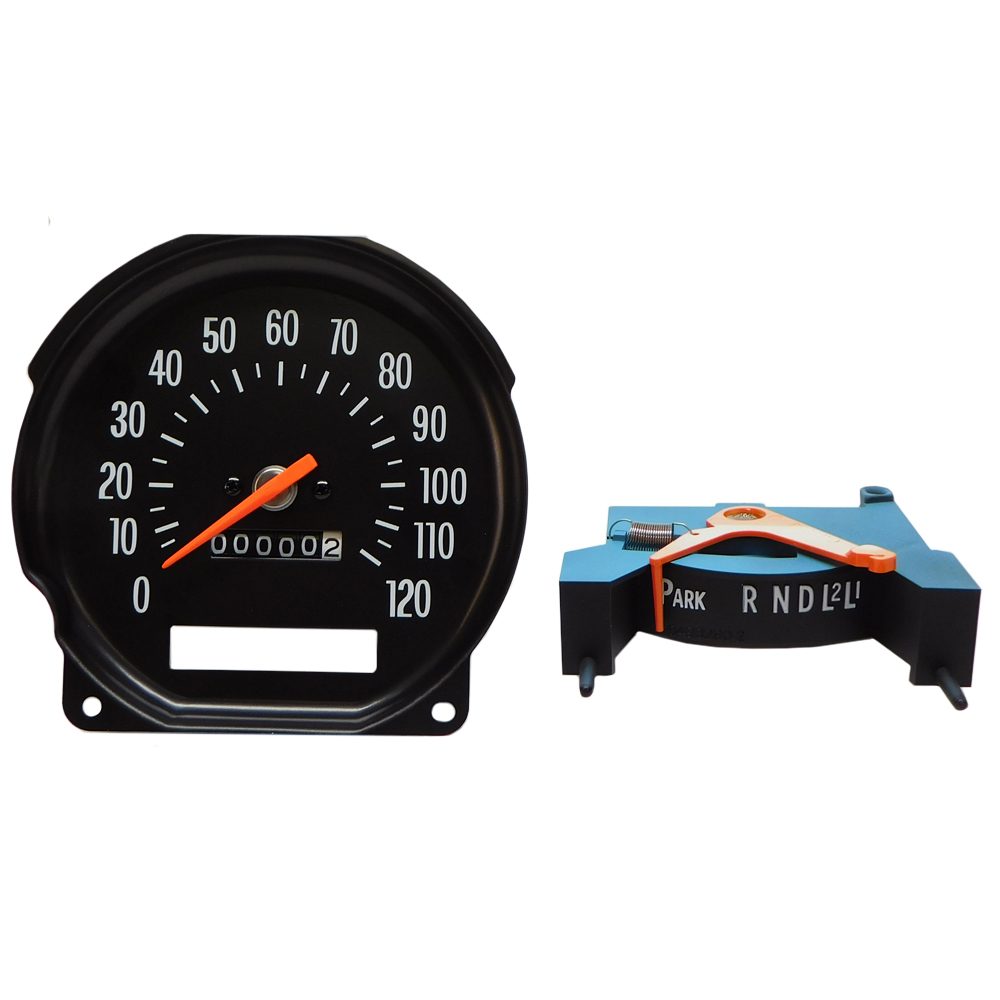 1972 Chevrolet El Camino SPEEDOMETER WITH ROUND GAUGES FOR COLUMN SHIFT (WHITE NUMBERS) | IN6230Z