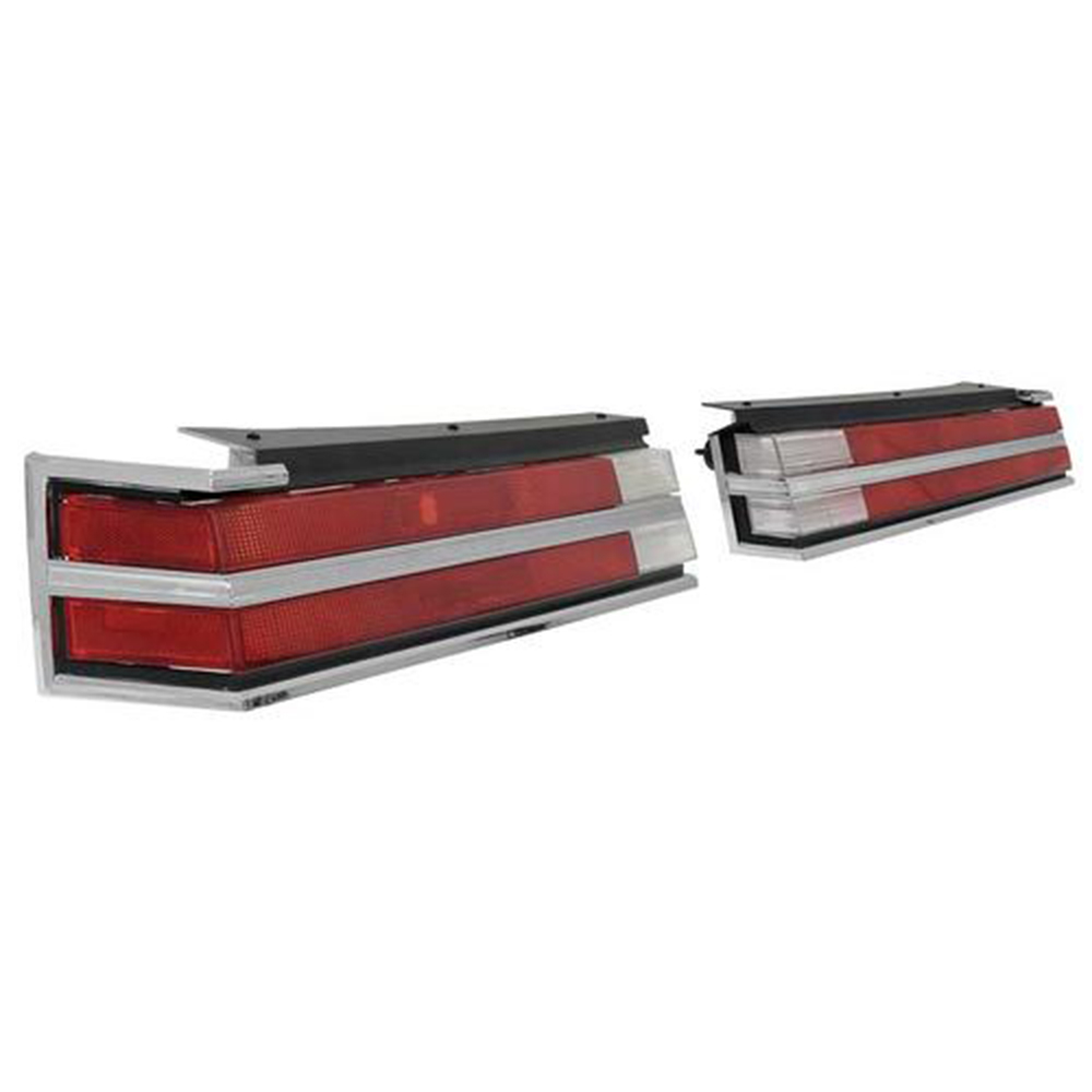 1986 Buick Skylark/GS/Regal/GN TAIL LAMP LENS AND BEZEL SET; CHROME BEZELS - 6 PIECE SET | XL10018S