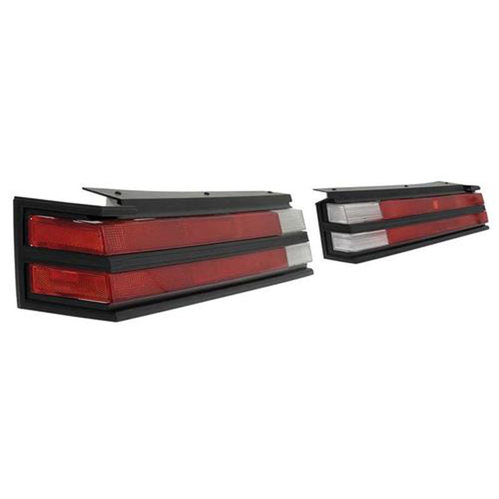 1984 Buick Skylark/GS/Regal/GN TAIL LAMP LENS AND BEZEL SET; BLACK BEZELS - 6 PIECE SET | XL10024S