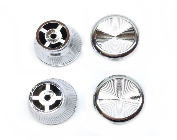 1969 Pontiac Grand Prix 69-UP LARGE CHROME DASH KICK PANEL KNOB - SET OF 4 - SAME LOOK AS RADIO | IN3821Z
