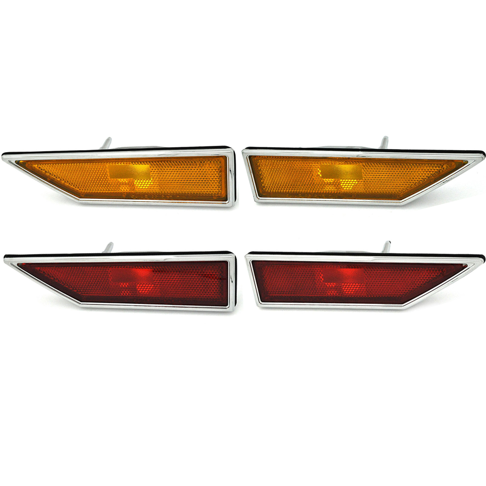 1972 Oldsmobile Cutlass/442/F85 FRONT & REAR SIDE MARKER LENS ASSEMBLY WITH BEZELS - SET OF 4 | XL4391T
