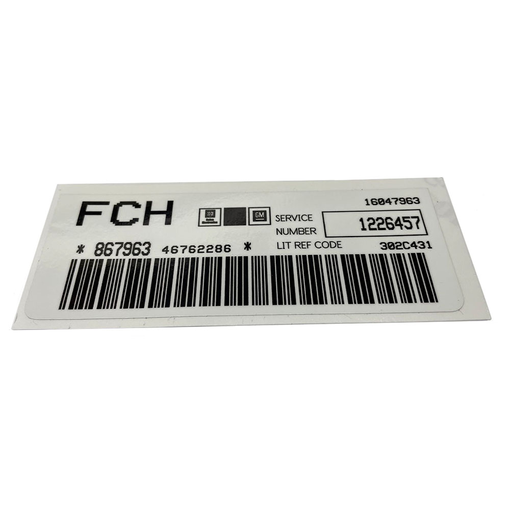 1985 Oldsmobile Cutlass/442/F85 ECM / ECU ELECTRONIC CONTROL MODULE / ELECTRONIC CONTROL UNIT DECAL GM 16047963 – EA (MADE IN USA) | DC10009T