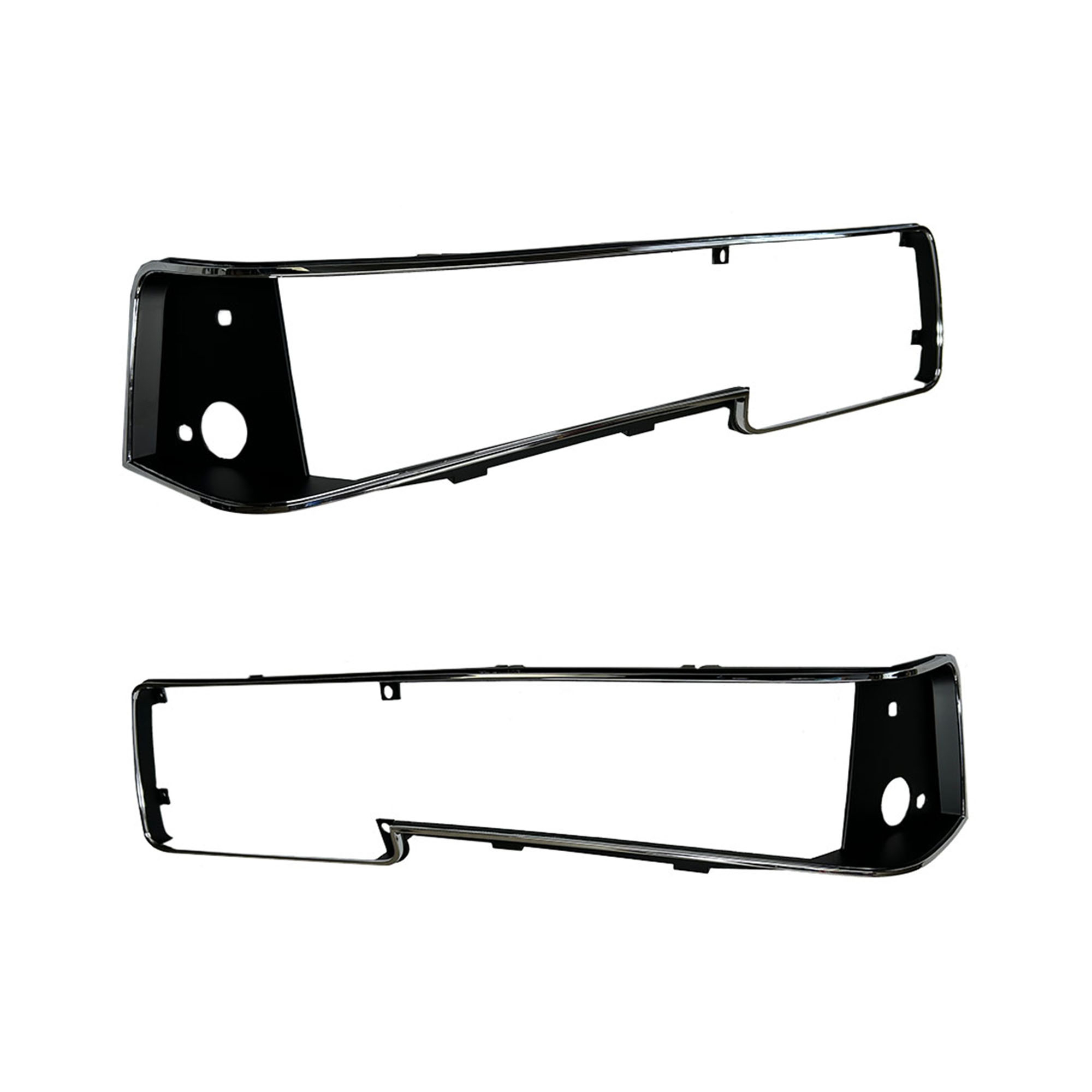 1988 Oldsmobile Cutlass/442/F85 FRONT HEADLIGHT BEZELS; CHROME AND BLACK; EURO NOSE; PAIR | GH10013T