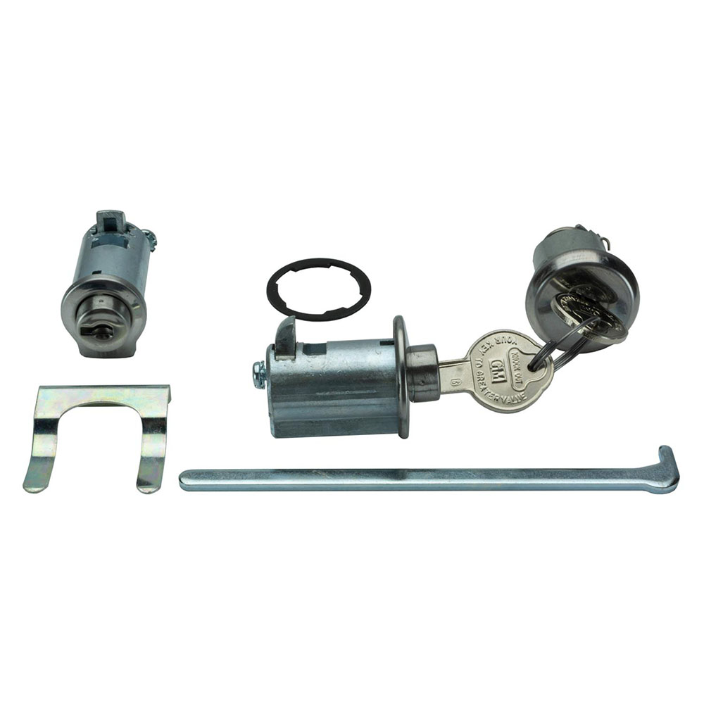 1966 Pontiac GTO/LeMans/Tempest CONSOLE; GLOVEBOX & TRUNK LOCK SET 196AG | KL10013G