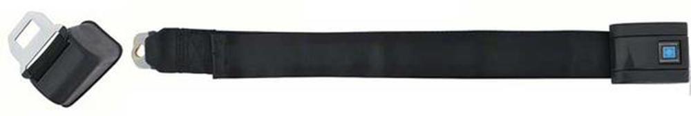 1971 Pontiac GTO/LeMans/Tempest FRONT BUCKET SEAT BELT ASSEMBLY; W/RETRACTOR STANDARD; BLACK; LH | 154673
