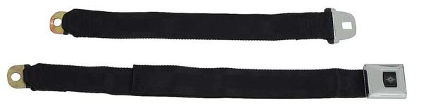 1969 Pontiac Firebird/TransAm REAR SEAT BELT; DELUXE INTERIOR; SILVER STARBURST BUTTON; BLACK BELT | 154676