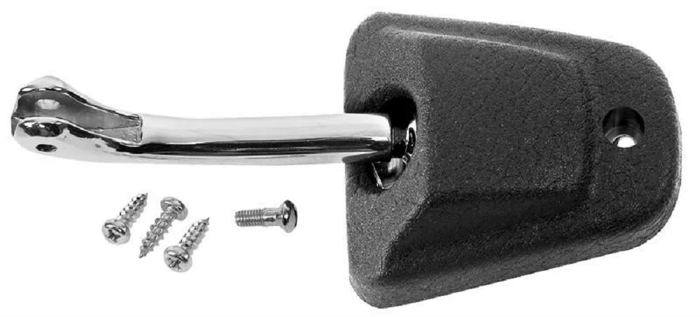 1971 GM Truck INTERIOR MIRROR BRACKET; DELUXE STYLE; CHROME ARM WITH MOUNTING BRACKET AND BLACK BOOT; EACH; GM 3954785; 3989629 | IN10106K