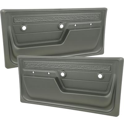 1972 GM Truck DELUXE INTERIOR DOOR PANELS; WITH UPPER SCROLL DESIGN; GREEN; PAIR DESIGN; PARCHMENT; PAIR | IN10114K