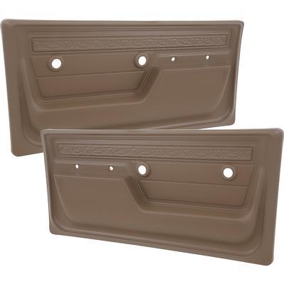 1972 GM Truck DELUXE INTERIOR DOOR PANELS; WITH UPPER SCROLL DESIGN; BROWN; PAIR | IN10115K