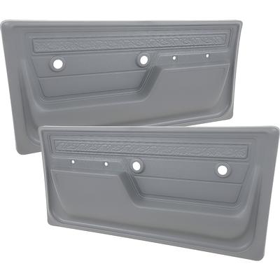 1972 GM Truck DELUXE INTERIOR DOOR PANELS; WITH UPPER SCROLL DESIGN; GRAY; PAIR | IN10116K