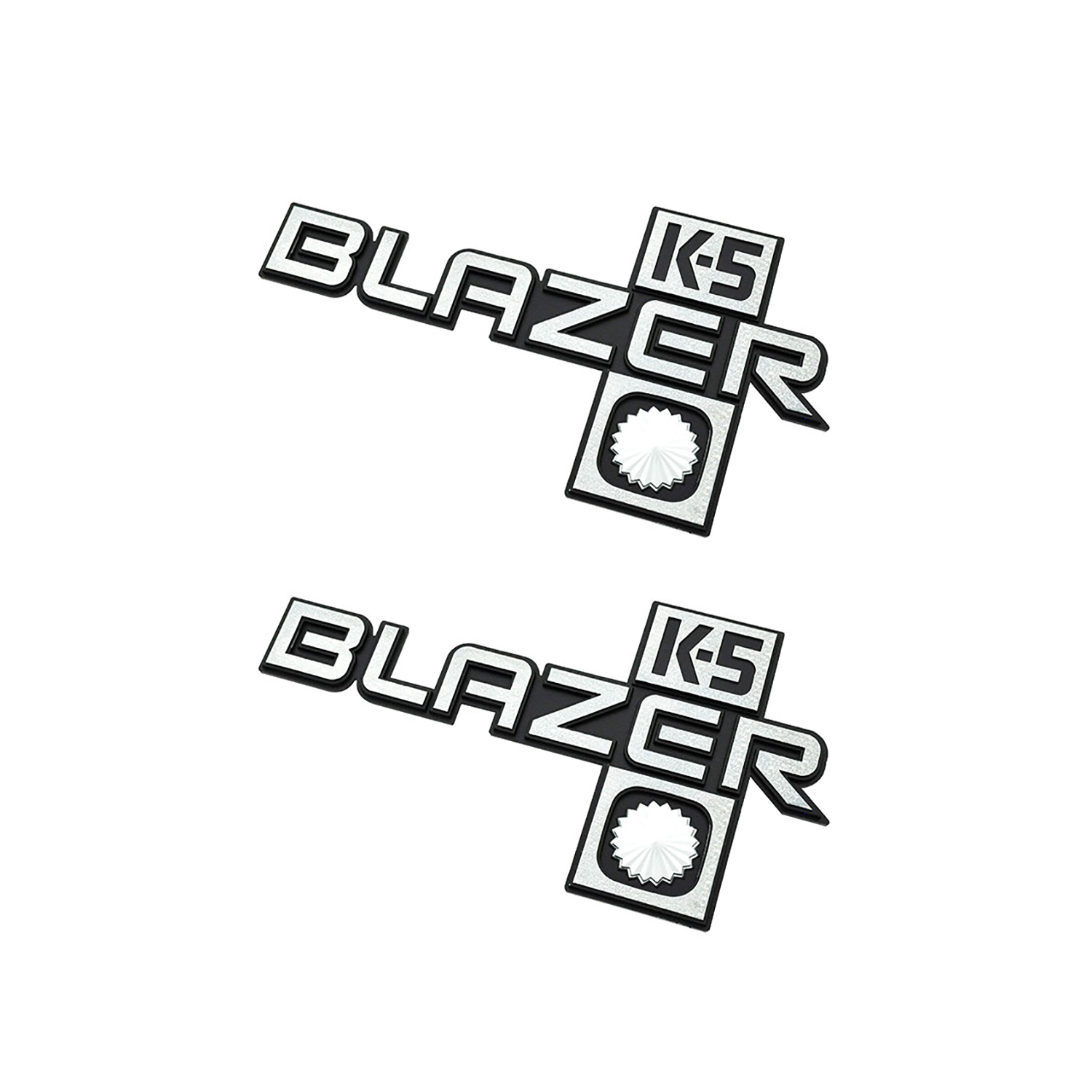 1984 GM Truck K5 BLAZER NEW FENDER EMBLEM WITH GASKET CHROME GM # 14051844 - PAIR | EM10087K