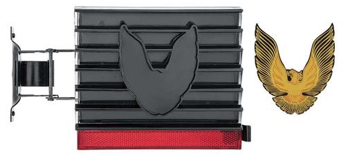 1981 Pontiac Firebird/TransAm FUEL DOOR ASSEMBLY WITH BRACKET AND EMBLEM; SMOKE WITH GOLD BIRD | R278148