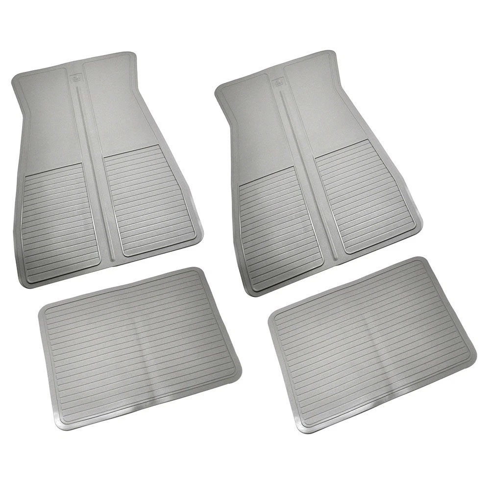 1980 Pontiac Grand Prix 69-UP RUBBER FLOOR MATS - SET OF 4 FACTORY RUBBER GM OEM STYLE FLOOR MATS (GRAY) | IN11155Z